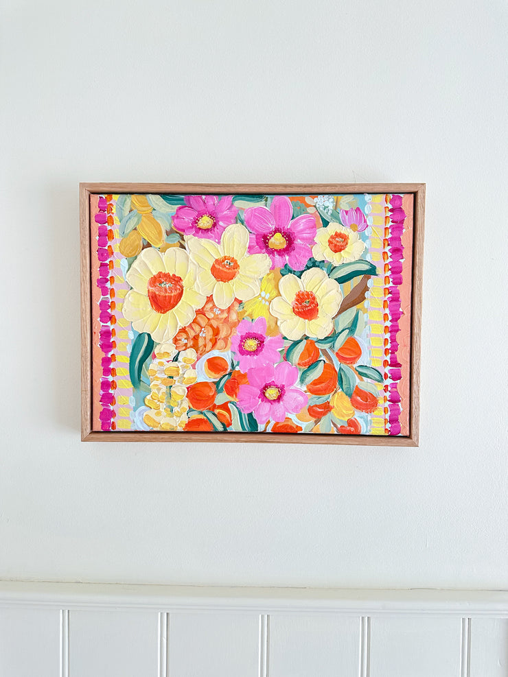 Daffodils & Cosmos - Original Textured Artwork