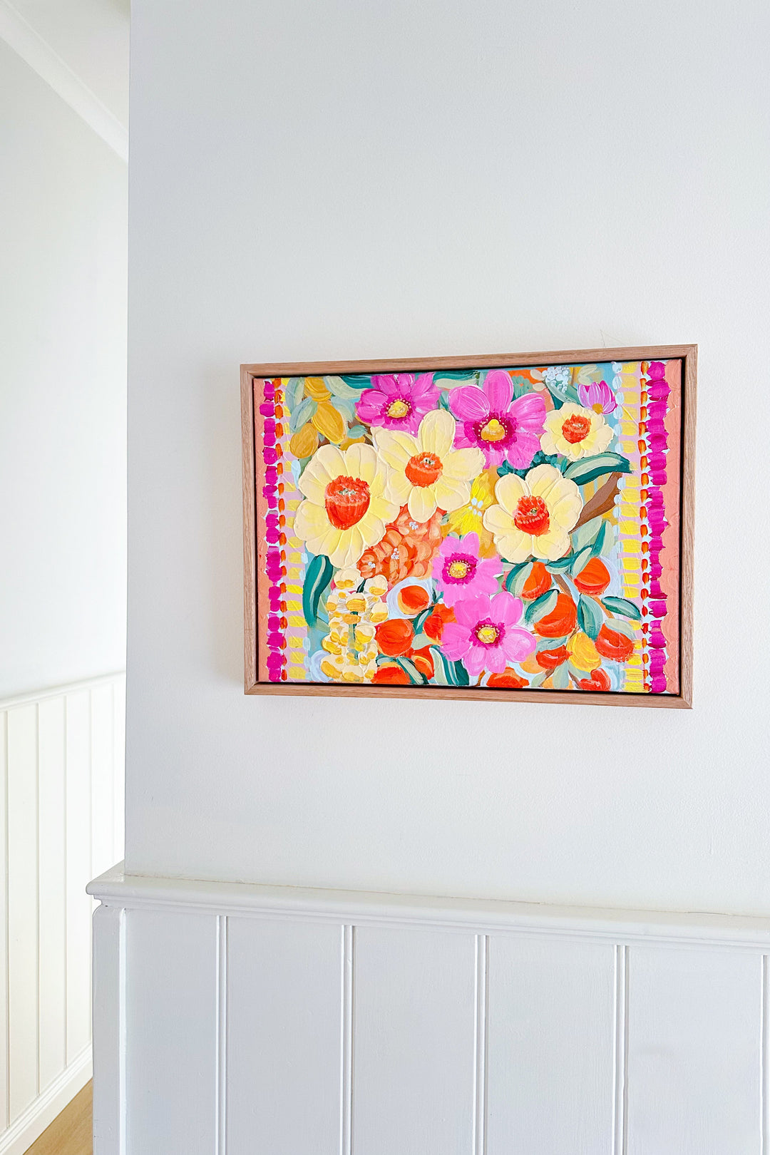 Daffodils &amp; Cosmos - Original Textured Artwork