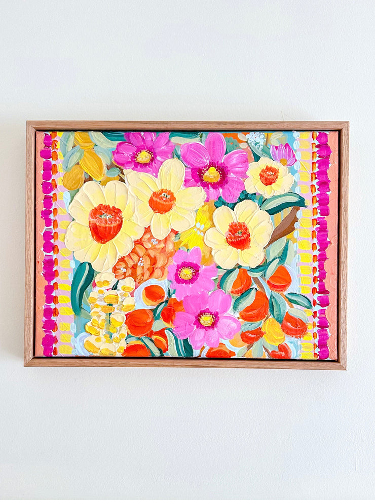 Daffodils & Cosmos - Original Textured Artwork