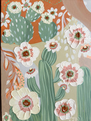 Cactus Bloom - Original Textured Artwork