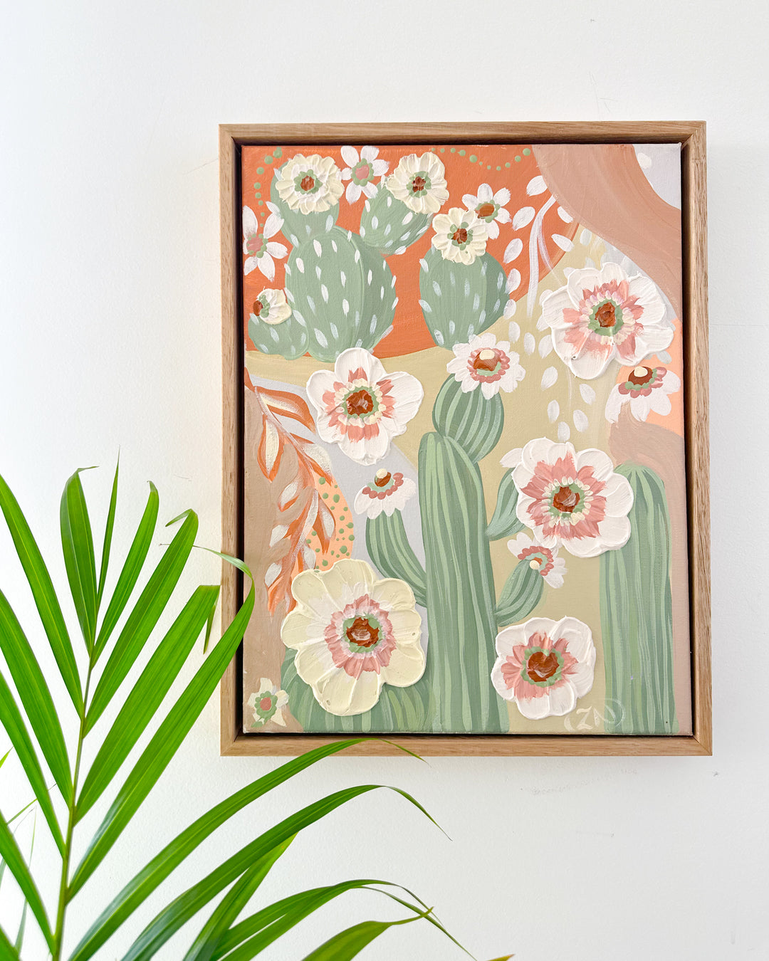 Cactus Bloom - Original Textured Artwork