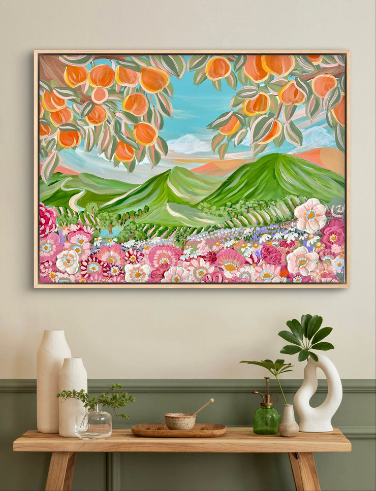 "Peach Spritz" - Original Textured Artwork