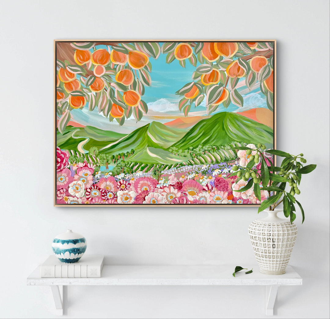 "Peach Spritz" - Original Textured Artwork