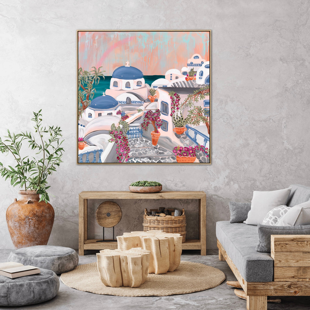 Canvas Print - Stairways In Santorini